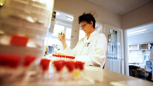 John Mcconnico | Bloomberg | Getty Images A lab technician at Pharma Novo Nordisk conducts in vitro research in Malov, Denmark.