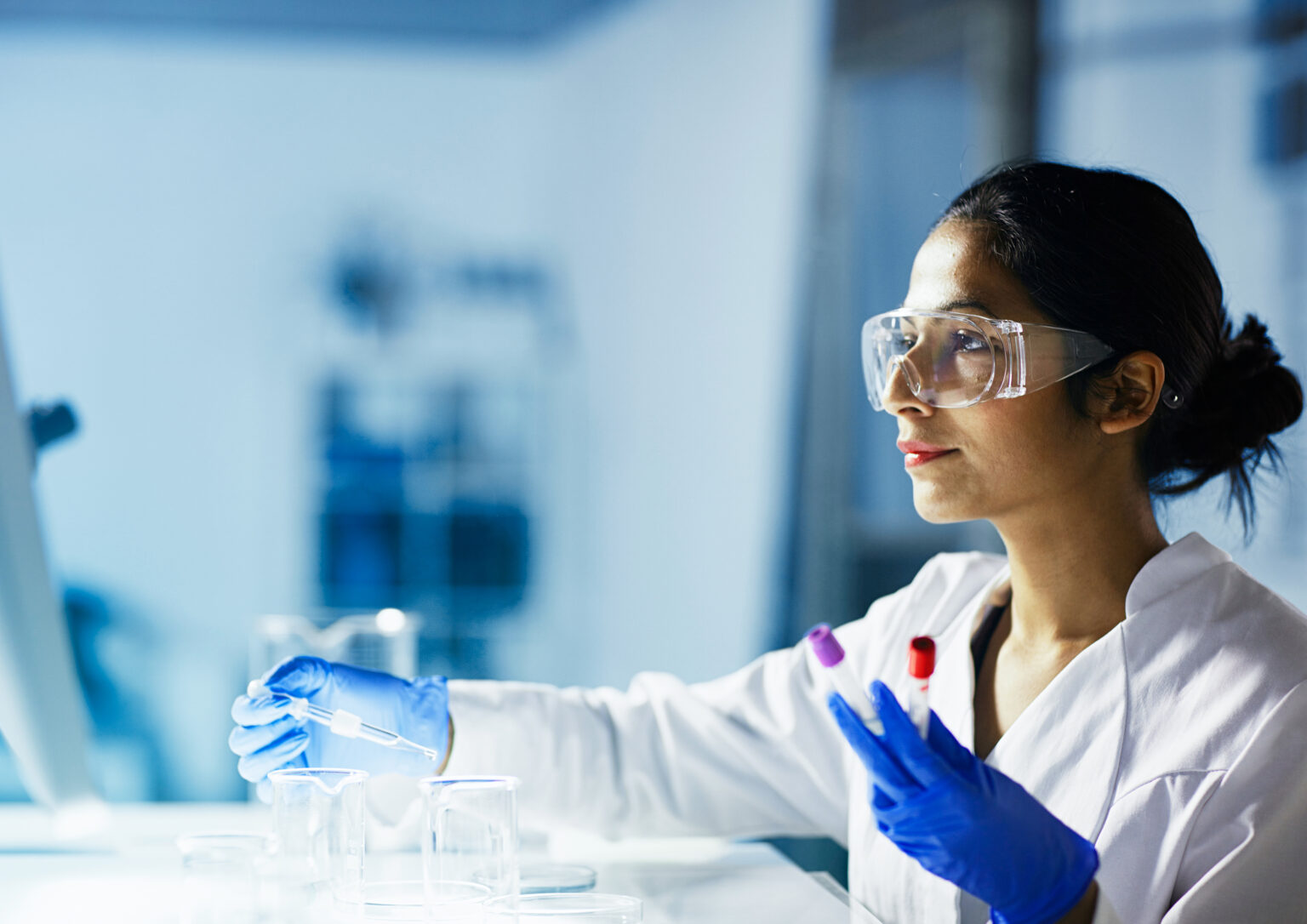 female scientist working on samples